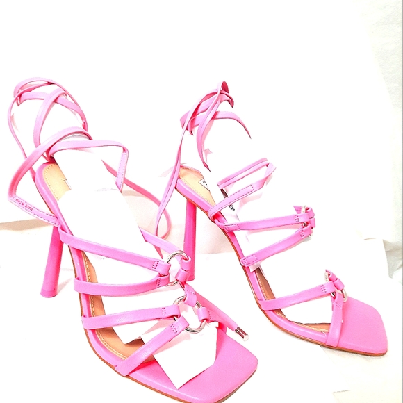 Pink Laceup Heels - Picture 6 of 7